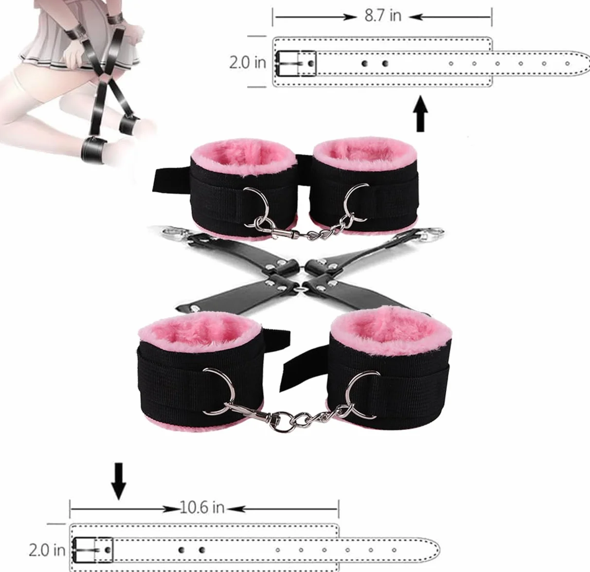Ensemble de yoga multifonctionnel en nylon rose, 10 pièces, jouet confortable, masque pour les yeux noir, convient à tout le monde, cadeau de couple -fr-K7