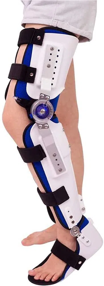 Stabilisateur d'articulation de soutien d'orthèse de genou, attelle de genou articulée pour fracture de garde fixe, protège-jambe entièrement réglable, support fixe de pied de cheville de mollet