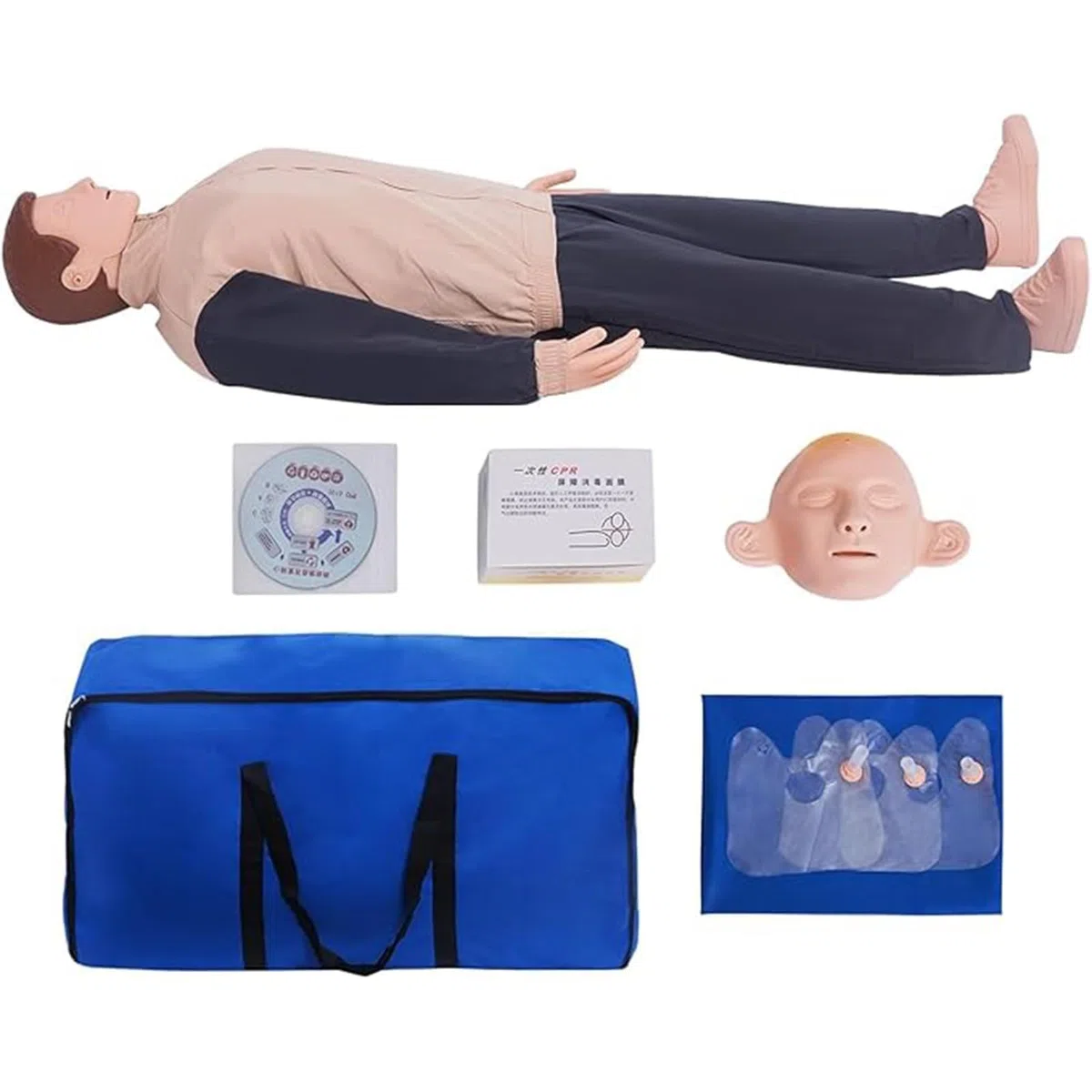 Mannequin de réanimation cardio-pulmonaire (RCP), modèle de formation pour adultes, mannequin de pratique de premiers secours pour la respiration artificielle et les compressions. A