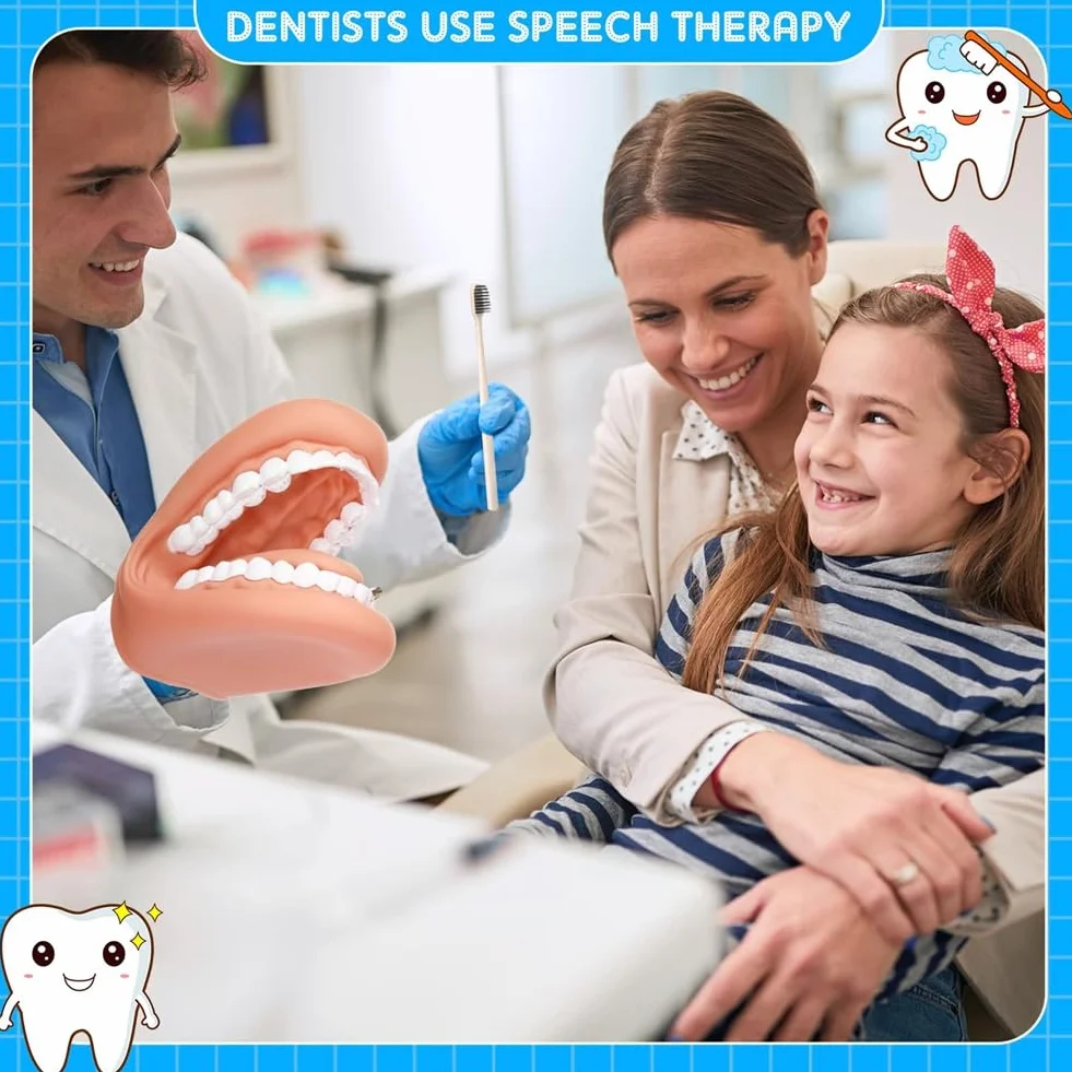 1 Pièces Bouche Marionnette avec Langue Dents Bouche Marionnette à Main Dentaire Bouche Modèle avec Brosse à Dents pour Garçon Fille Outil Éducatif