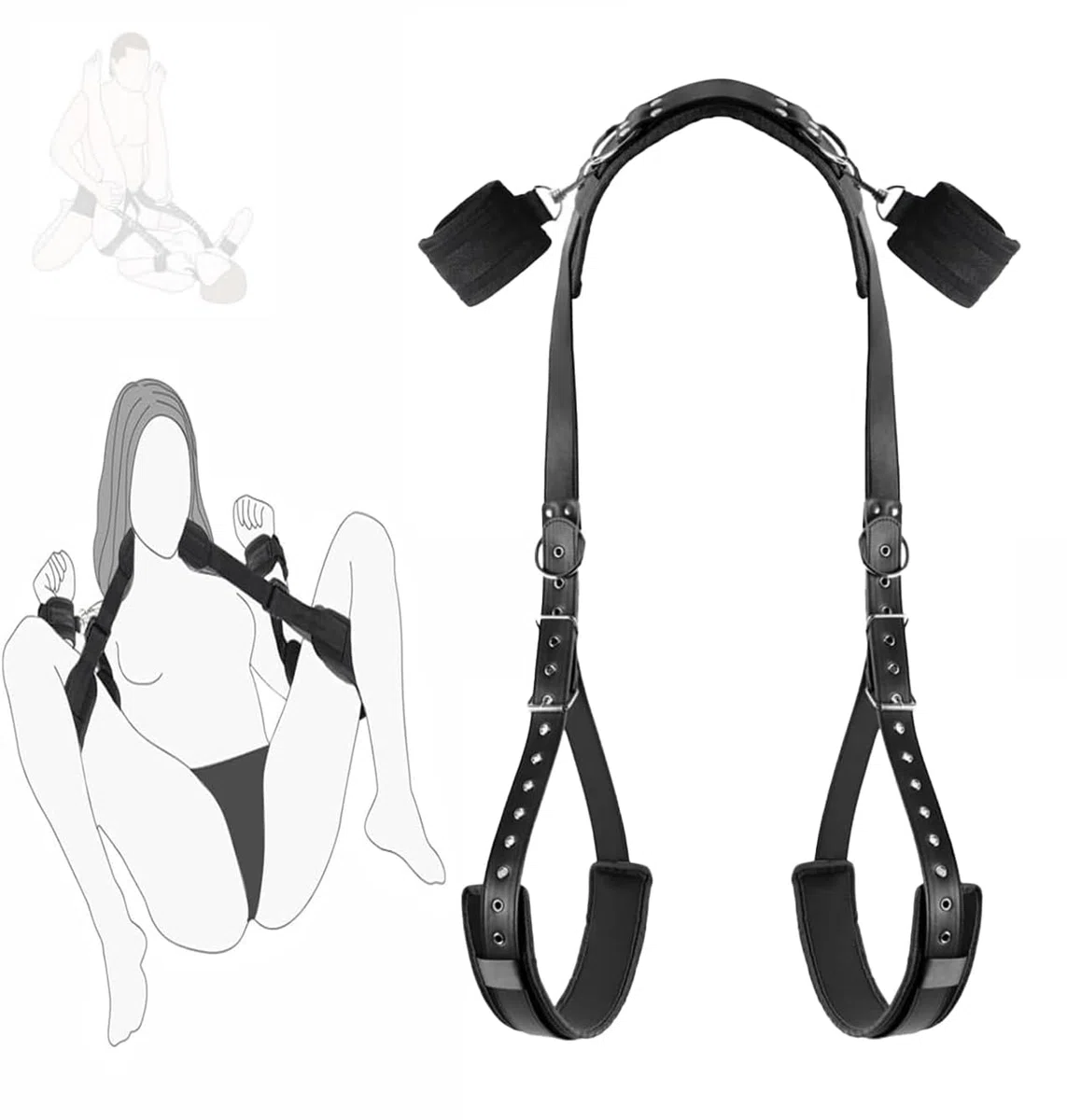 Sex Toýs Femme BDSM Set - Sextoyse Couple & Homme Plaisir avec Adulte Menottes Sex Toyspour Pour Couple Ensemble Boucles Réglables Pour Les Jambes SM Kits de Bondage Menotte Femme Sexy érotique Toy