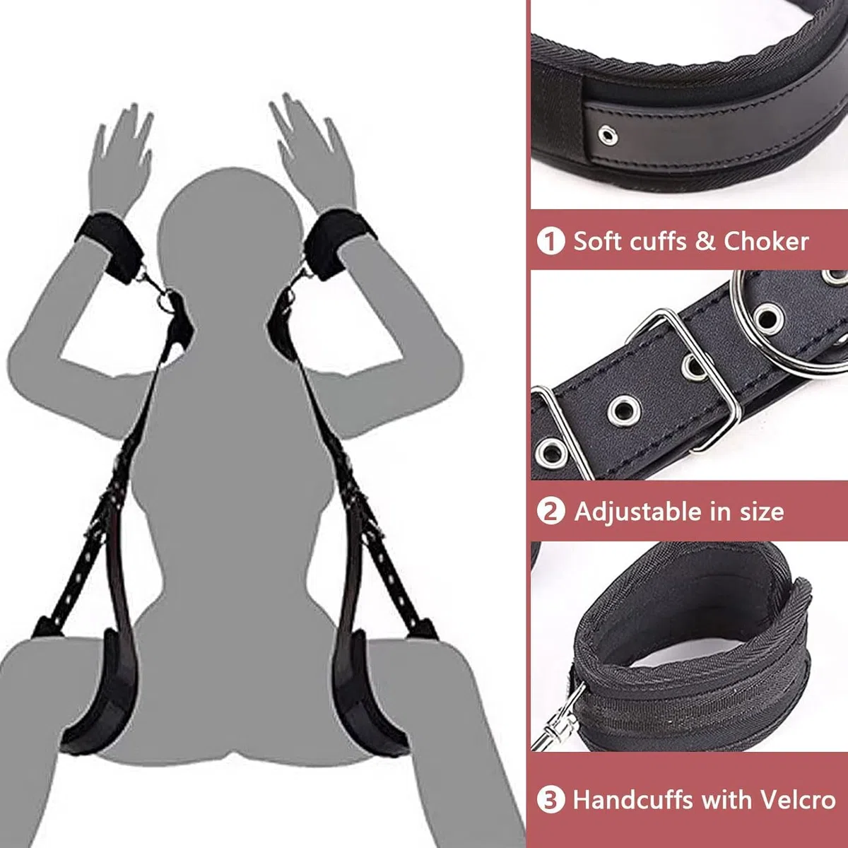 Sex Toýs Femme BDSM Set - Sextoyse Couple & Homme Plaisir avec Adulte Menottes Sex Toyspour Pour Couple Ensemble Boucles Réglables Pour Les Jambes SM Kits de Bondage Menotte Femme Sexy érotique Toy