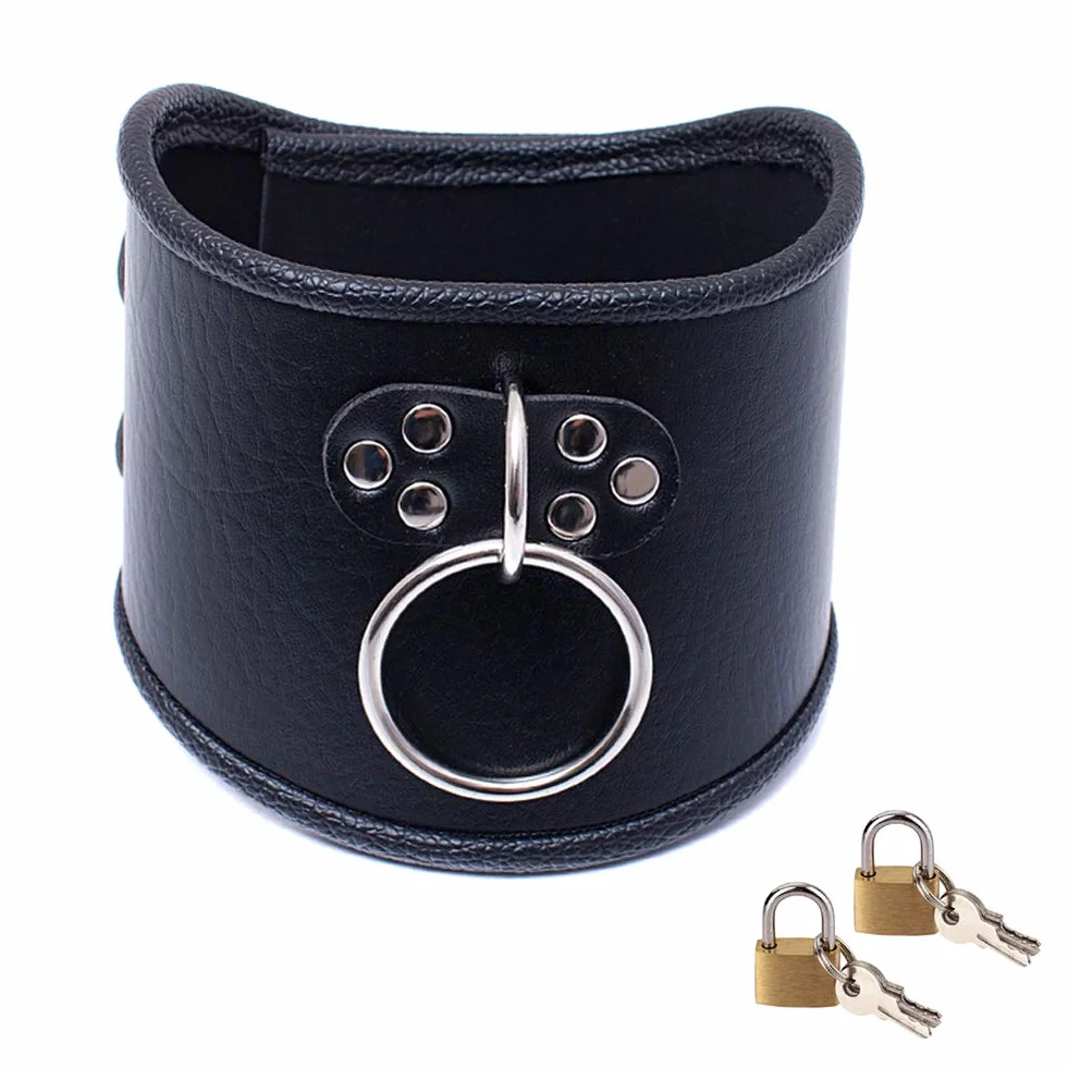 Roluck Collier en cuir avec anneau torique SM Choker Punk