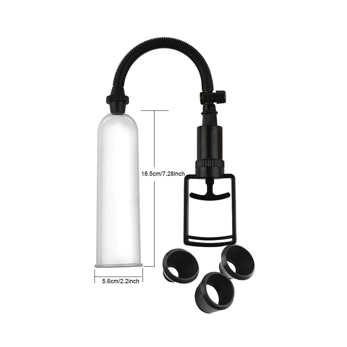 Pompes a penis avec levier manuel Vide Penies Pump sextoys avec 3 gaines de paille pour l'agrandissement du penis Erection Penis pump Masturbiere pour hommes, couple
