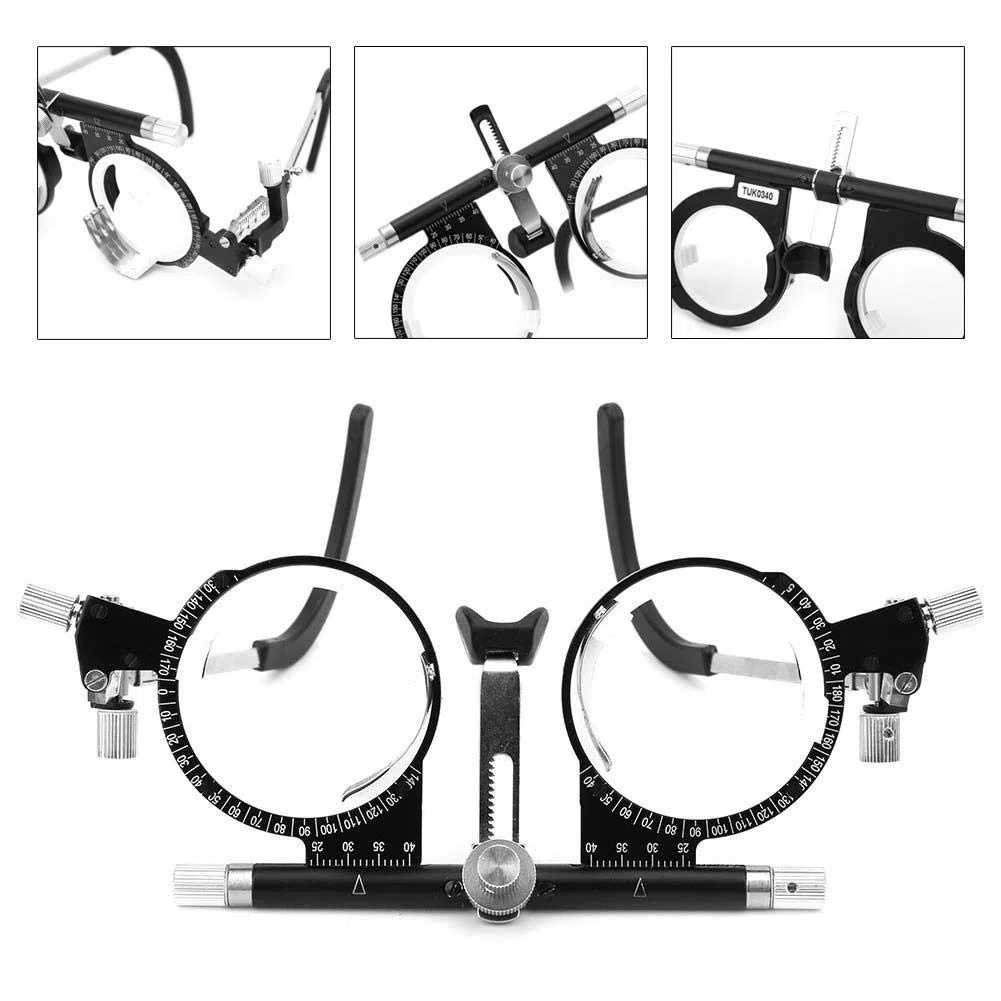 Optométrie Test Cadre d'essai optique ajustable 50-80 mm Lunettes de test pour les yeux avec manuel d'instructions(TF5080A)