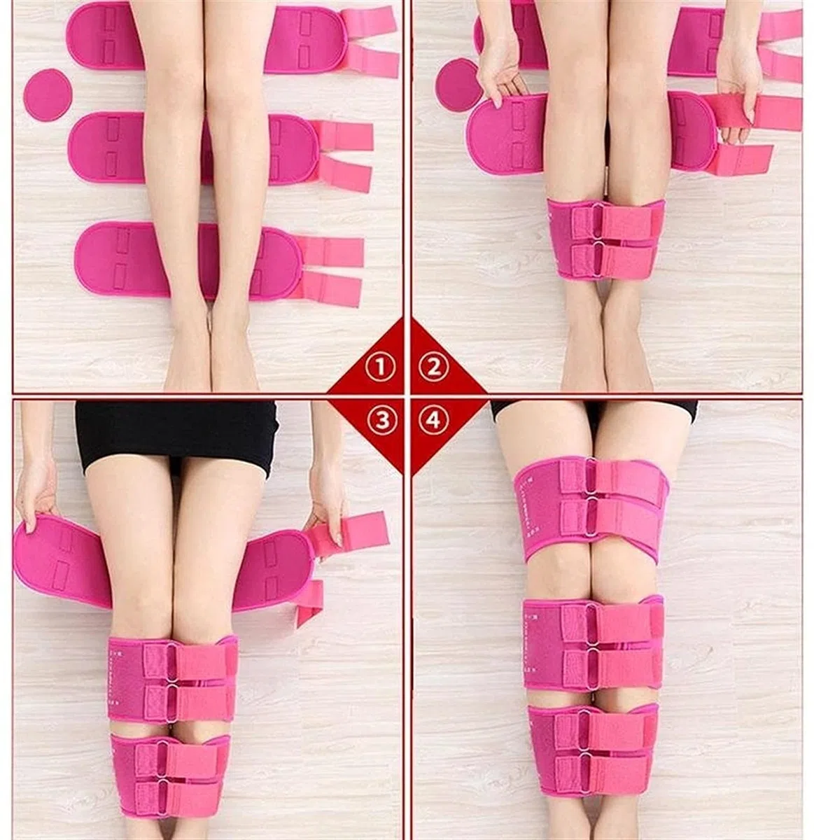 Ceinture de Correction de Jambe O/X réglable, correcteur de Posture, redressage des Genoux, Bande de Correction, correcteur de Posture, beauté, Ceinture de Jambe (Rosa XL) Vision