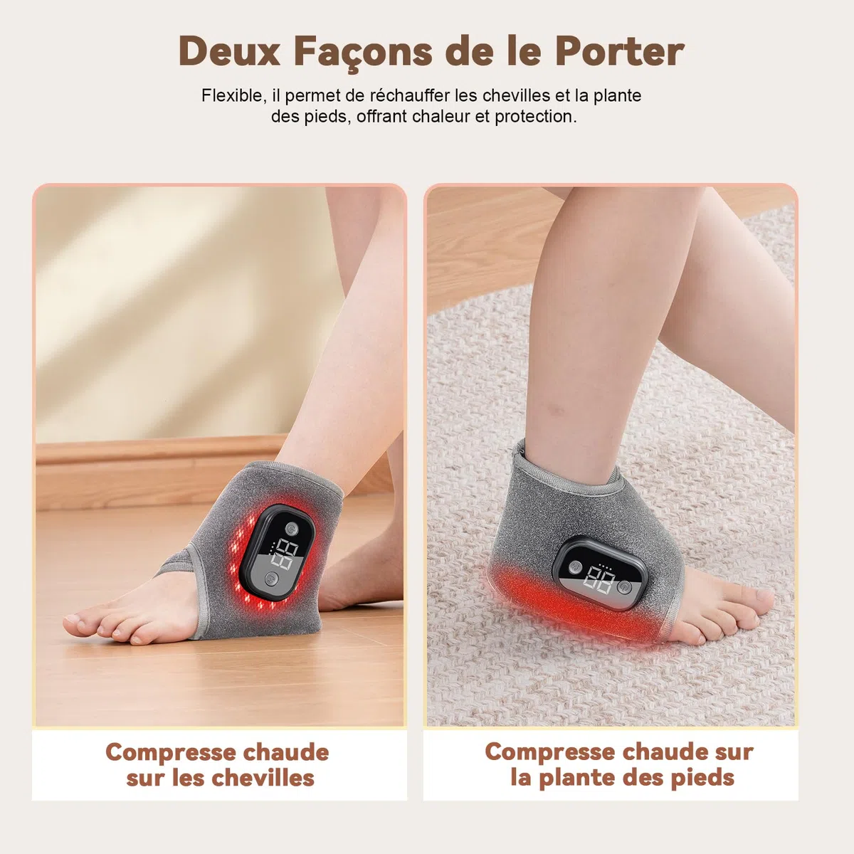 3 en 1 Masseur de Pieds Électrique 1 Pièces, Massage Pieds avec 3 Modes Vibration et 3 Niveaux de Chauffageé, Portable Masseur de Cheville, Masseur Pied Pour Soulagement Douleurs et Relaxation