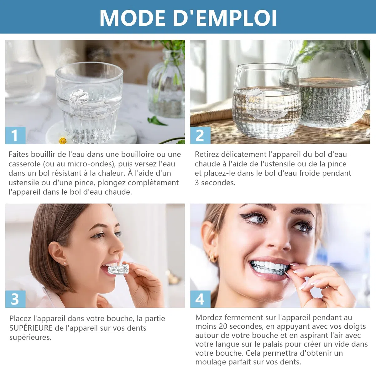 Anti Ronflement Orthese Inodore et Confortable Efficace Adapté Aux Hommes et Aux Femmes Ronflent Réutilisable (Transparent)