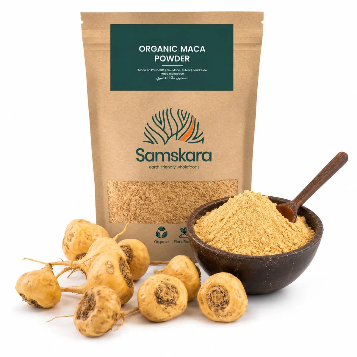 Poudre de maca andine jaune pure, crue et biologique du Pérou Samskara | 100% fruits secs | Performance physique et mentale | À utiliser dans les smoothies, yaourts, thés, farines. - 4 kg