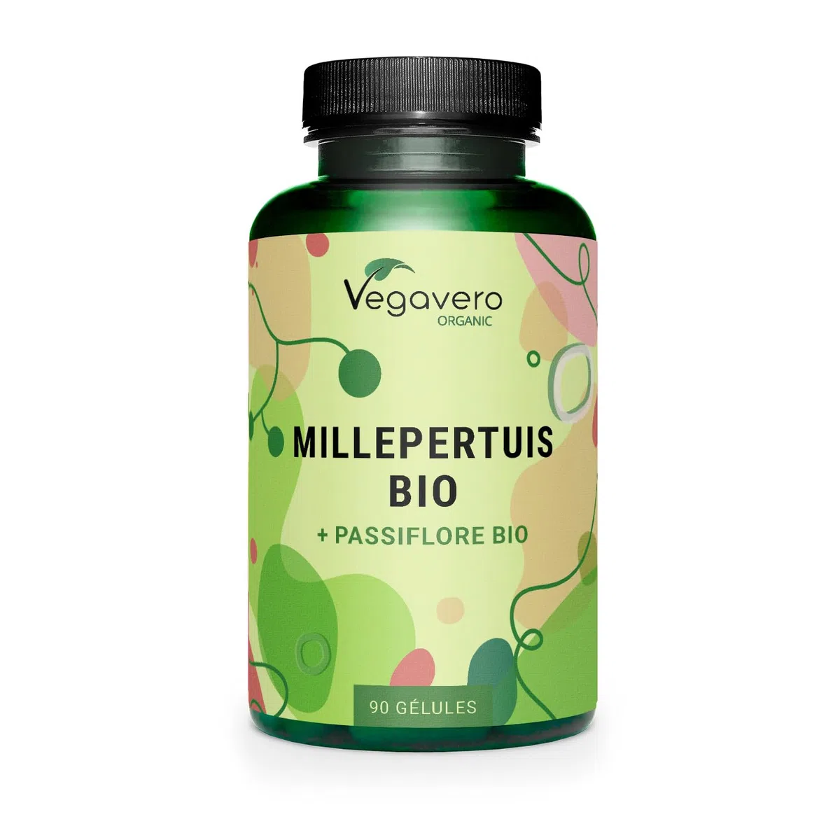 Millepertuis BIO 1000 mg | Avec Passiflore | Extraction FRANÇAISE | Hypericine + Flavonoides | Anti Stress + Humeur + Aide Sommeil | Sans Additifs & Vegan | 90 Gélules | Vegavero®