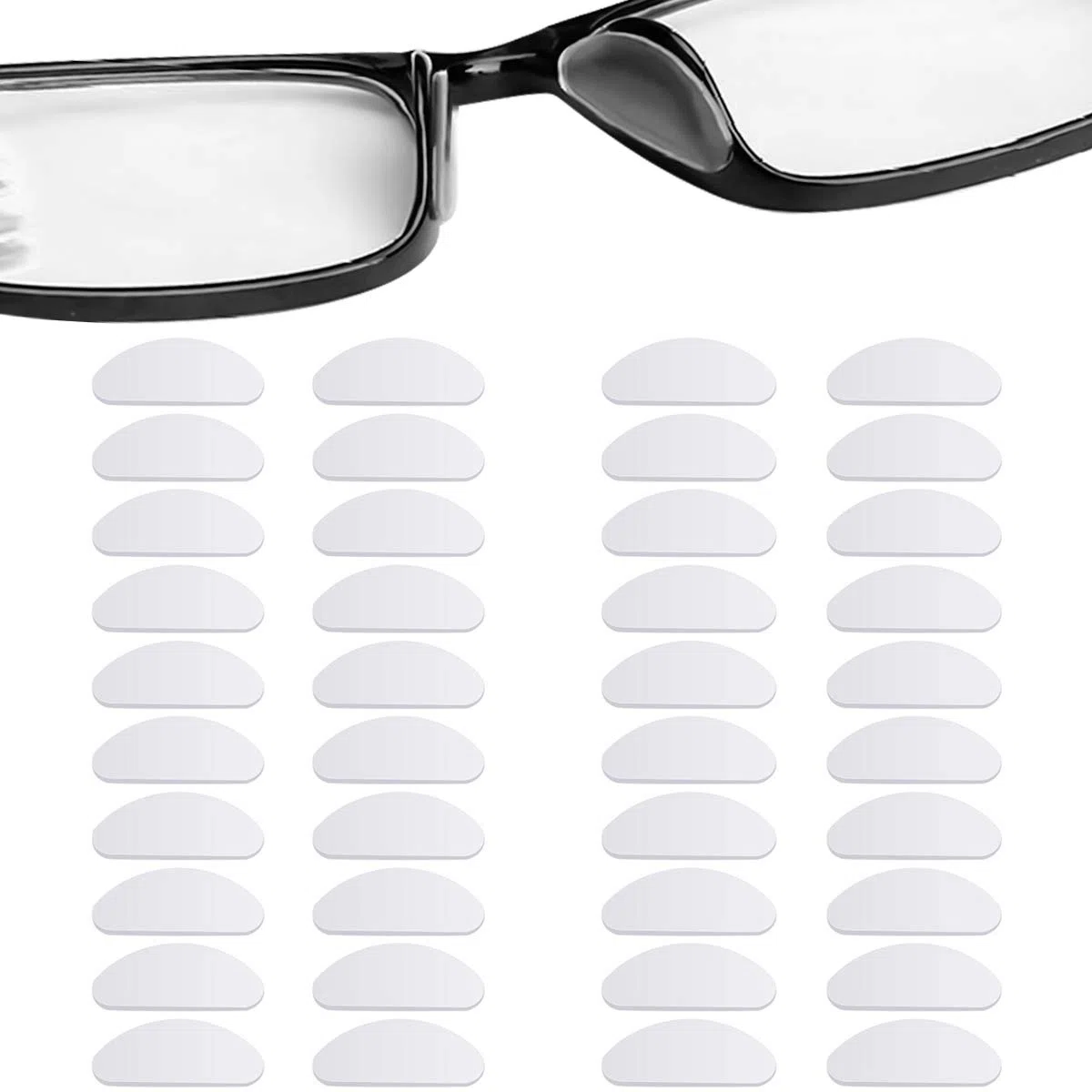 20 Paires Plaquettes de Nez en Silicone, Adhésif Plaquett Lunette, Protection Nez Antidérapant pour Lunettes et Lunettes de Soleil, Transparent