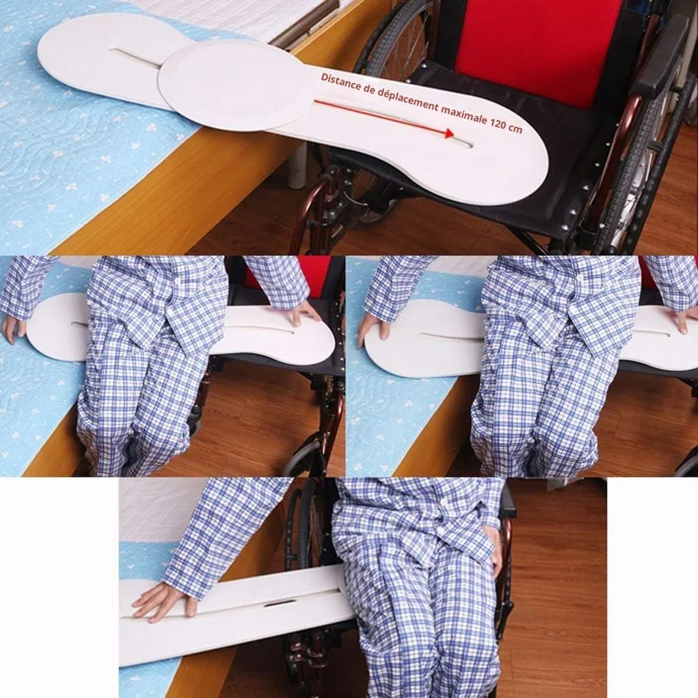 GHzzY Système de Transfert Facile - Planche de Transfert pour Fauteuil Roulant - Dispositif d'aide au Glissement pour Les transferts de Personnes âgées et Les Personnes handicapées