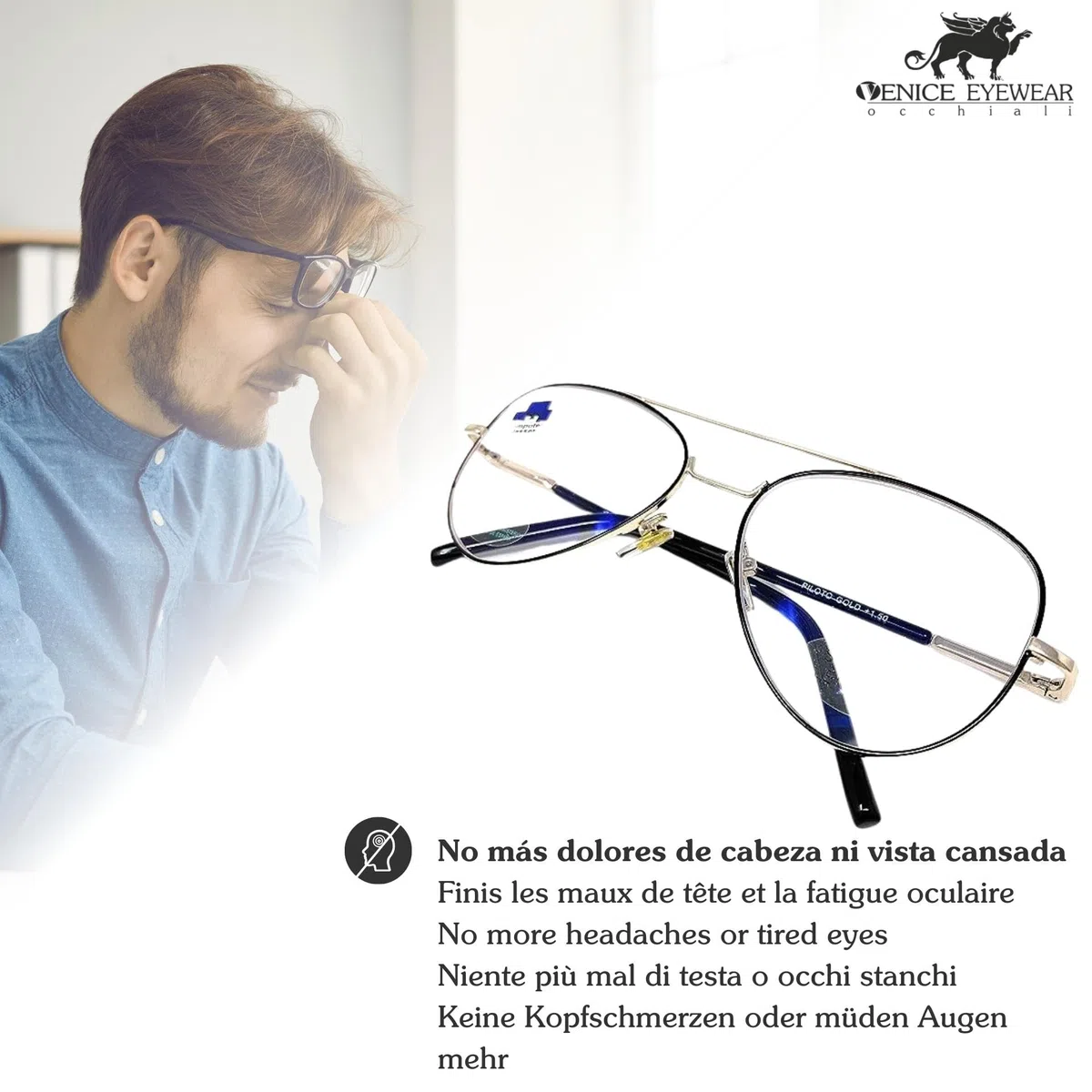 new modèle Lunettes de Lecture Anti lumière Bleue, Gaming, Anti Fatigue, Lunettes d'Ordinateur, pour Homme et Femme Lunettes de Vue Presbyte +0.00 à +3.50 Venice PILOT