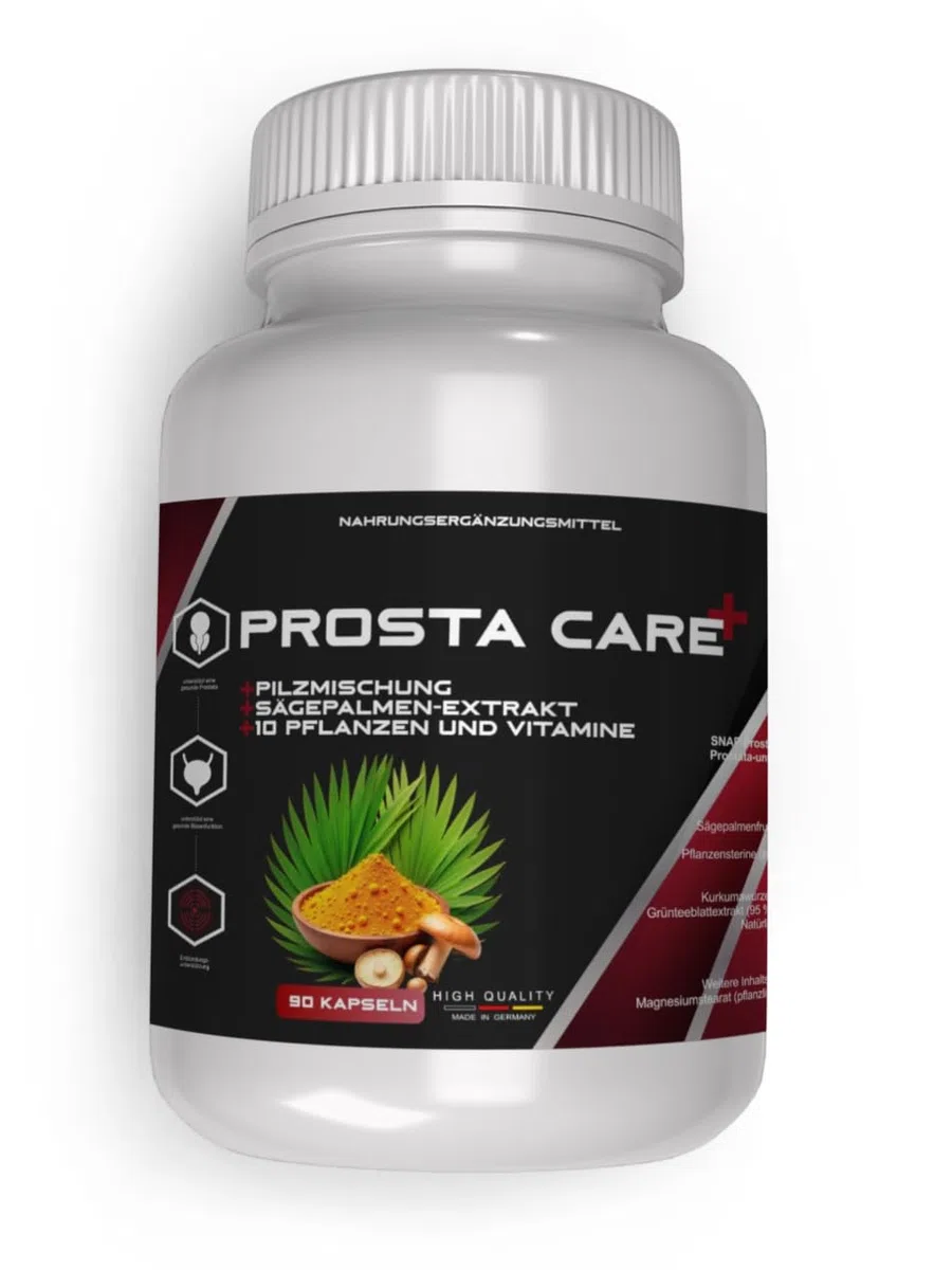 PROSTA CARE PLUS Capsules pour la Prostate, Vegan | Dosage Élevé, Extrait Complet de Palmier Nain, Ortie, Mélange de Champignons, Plantes et Vitamines