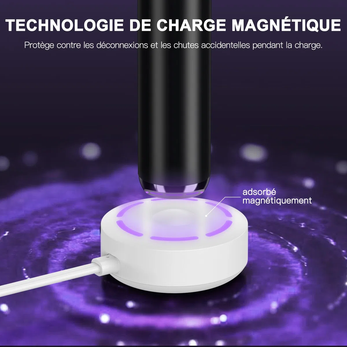 Chargeur Magnétique pour Oral B Brosse à dent Électrique iO7 iO8 iO9, la Base de Chargement la Station de Charge Modèle 3768 Compatible avec Oral B IO Séries 7 Séries 8 Séries 9, 1.2M Blanc