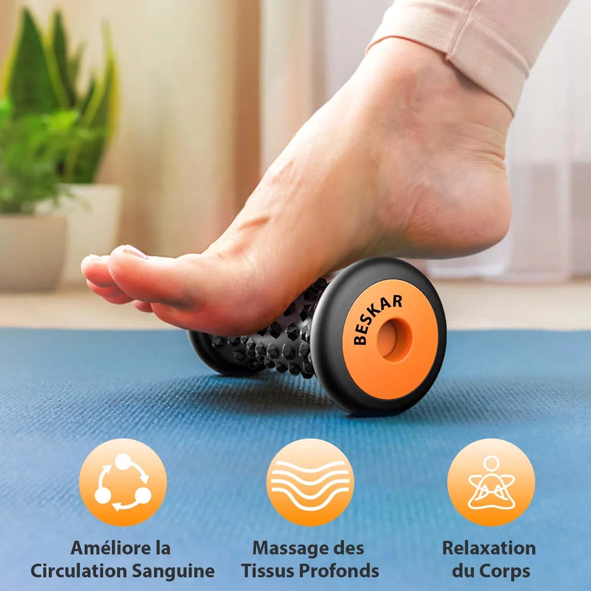 Rouleau de Massage des Pieds pour Fasciite Plantaire, Soulagement des Pieds Douleurs Et Relaxation Par Acupression, Réflexologie des pieds