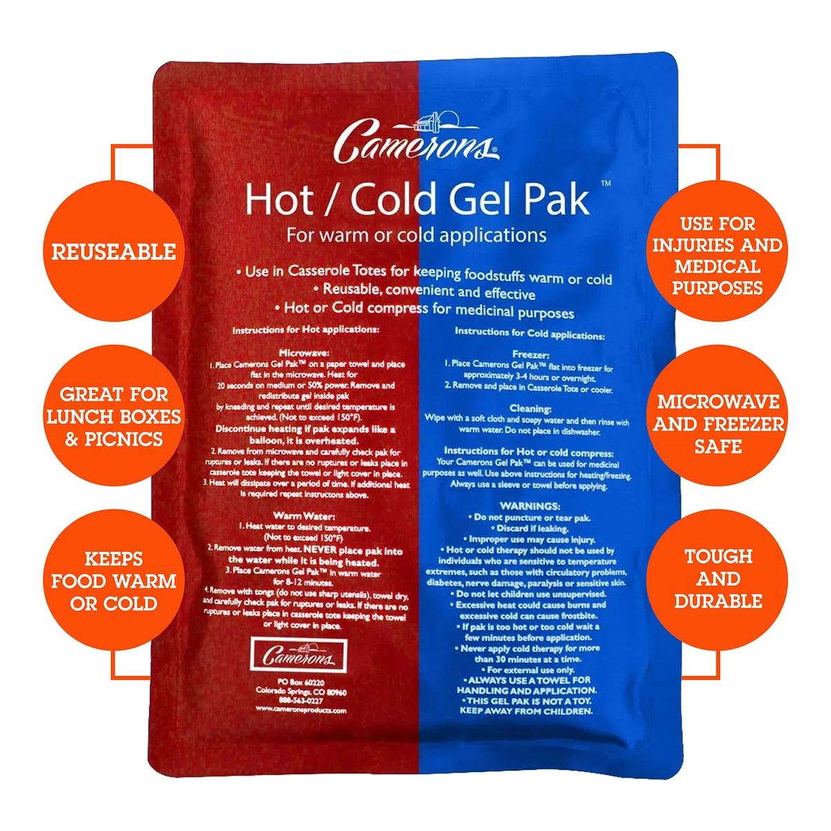Lot de 8 packs de gel chaud ou froid XL (20,3 x 27,9 cm) – Grands paquets réutilisables pour compresse chaude et froide, traitement des blessures, physiothérapie – Garde les aliments à la température
