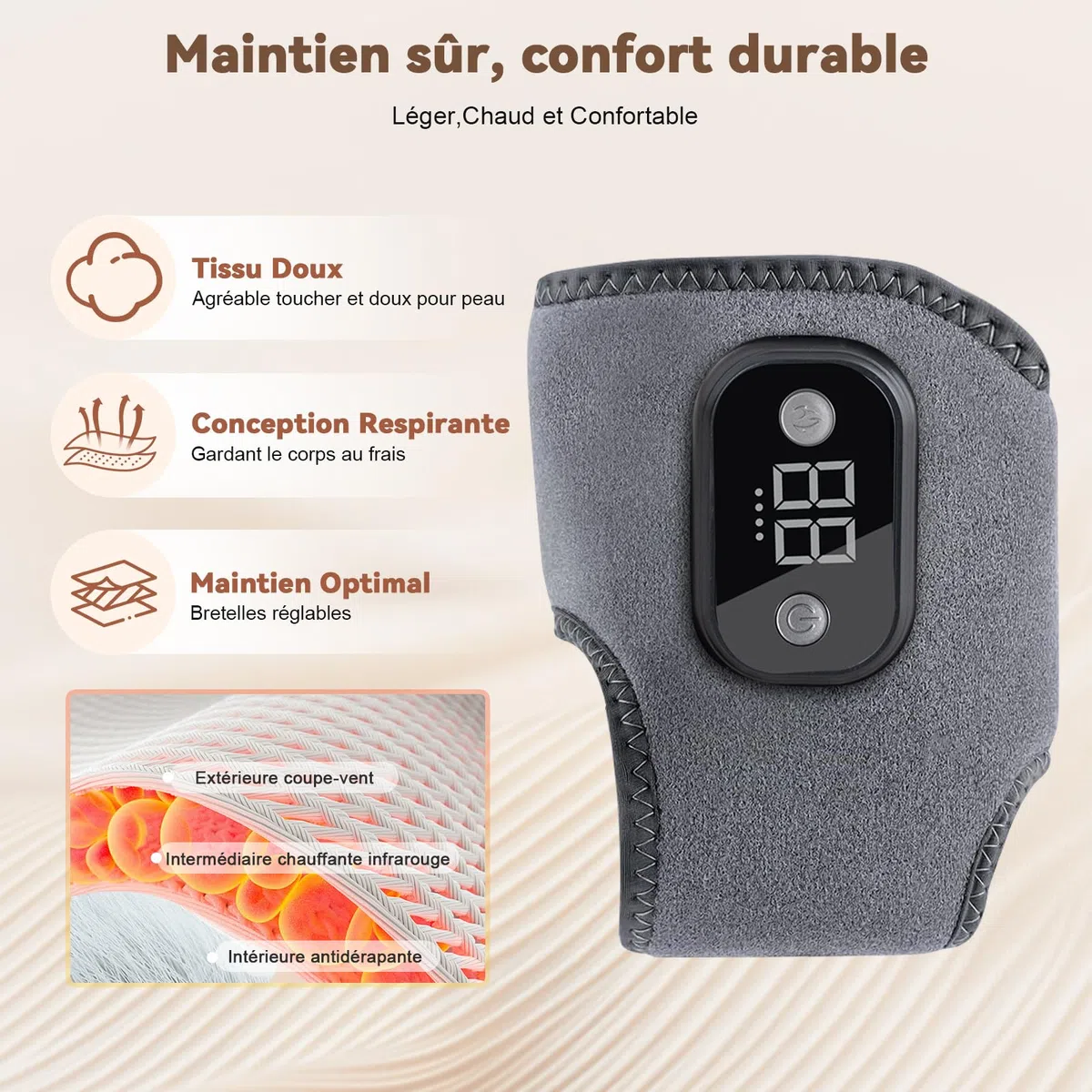 3 en 1 Masseur de Pieds Électrique 1 Pièces, Massage Pieds avec 3 Modes Vibration et 3 Niveaux de Chauffageé, Portable Masseur de Cheville, Masseur Pied Pour Soulagement Douleurs et Relaxation