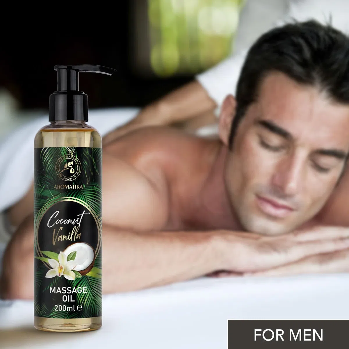 Huile de Massage Coco Vanille 200 ml - Amande, Pépins de Raisin, Jojoba, Pêche - Soin Corps Relaxant - Texture Douce