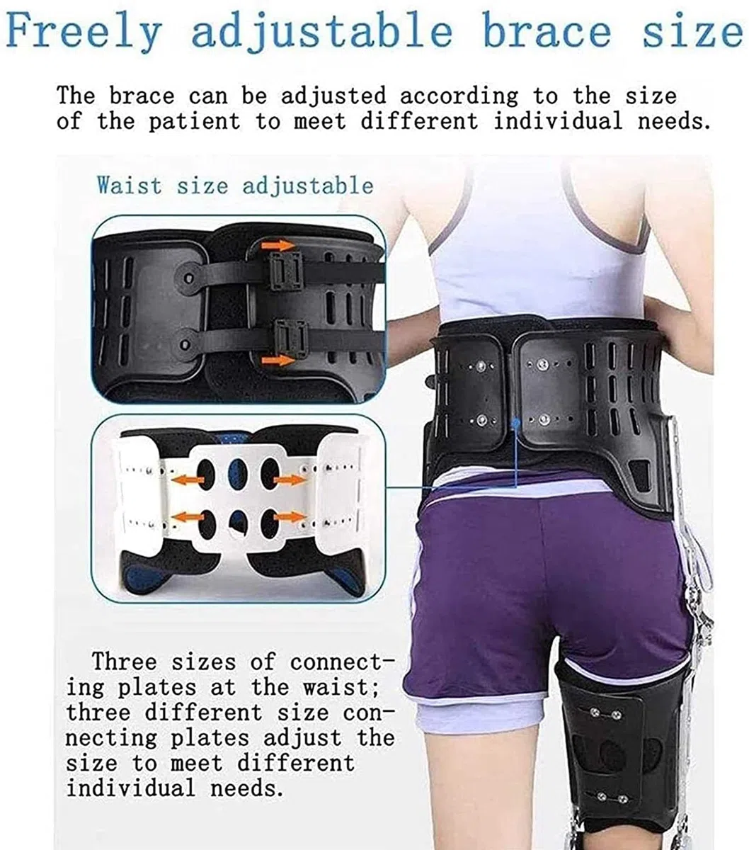 Orthèse de Fixation du Pied Réutilisable, Articulation Hanche Genou Cheville Pied Brace Support pour Cuisse Jambe Fracture Pied et Orthèses des Membres Inférieurs Genou Cheville