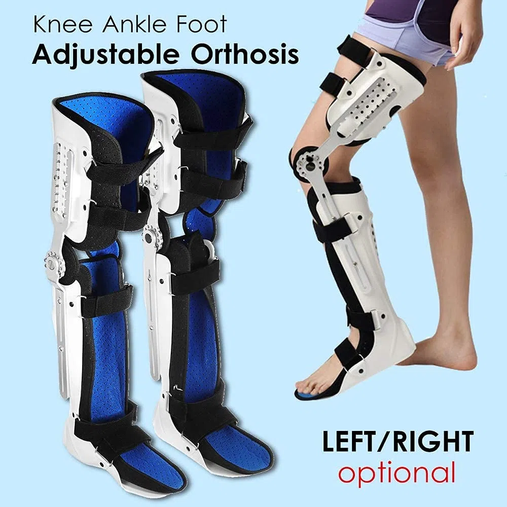Stabilisateur d'articulation de soutien d'orthèse de genou, attelle de genou articulée pour fracture de garde fixe, protège-jambe entièrement réglable, support fixe de pied de cheville de mollet