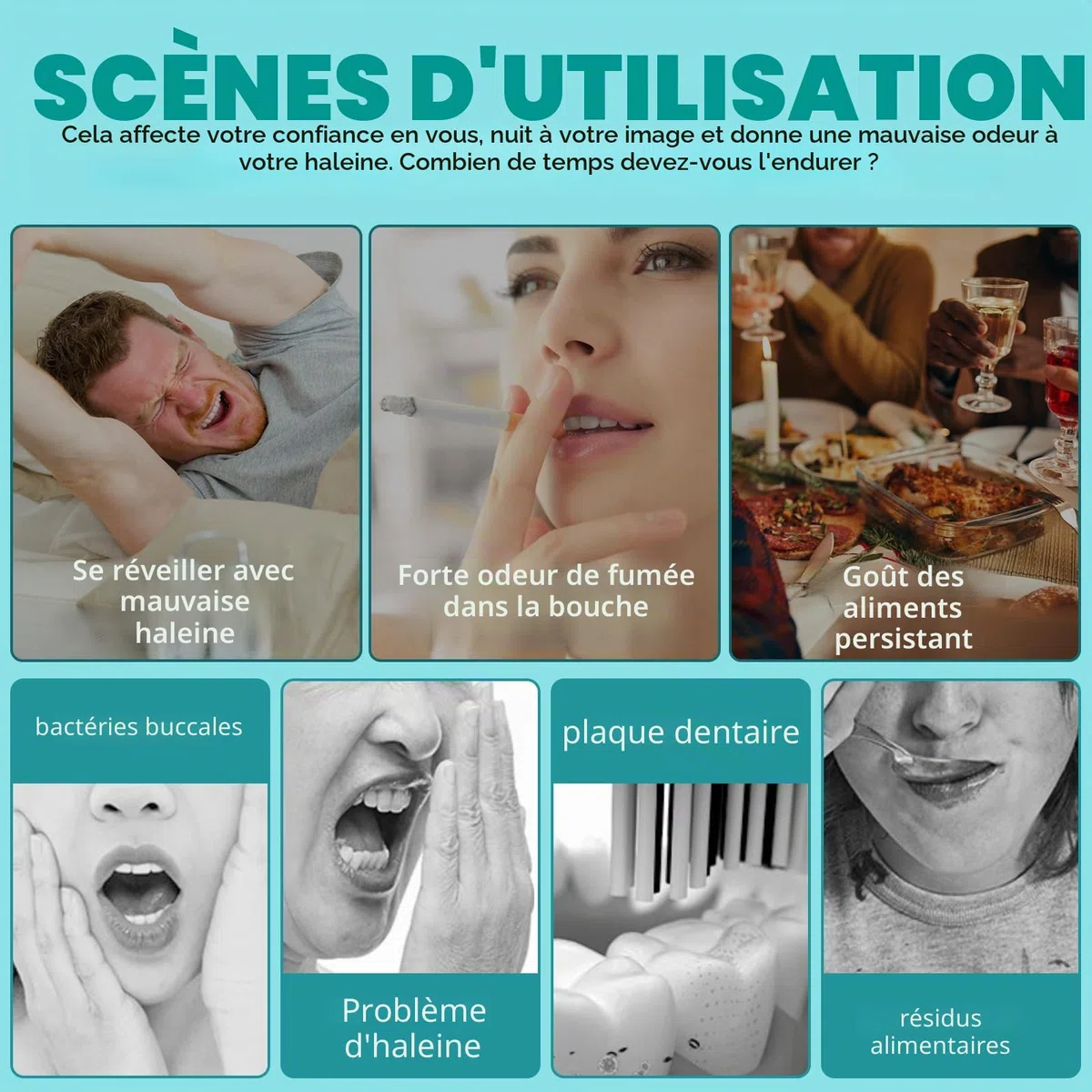 Mint Oil Pulling Bain de bouche avec gratte-langue – Pull naturel à l'huile de noix de coco pour le blanchiment des dents, l'haleine fraîche, le blanchiment des dents et des gencives plus (474ml2pack)