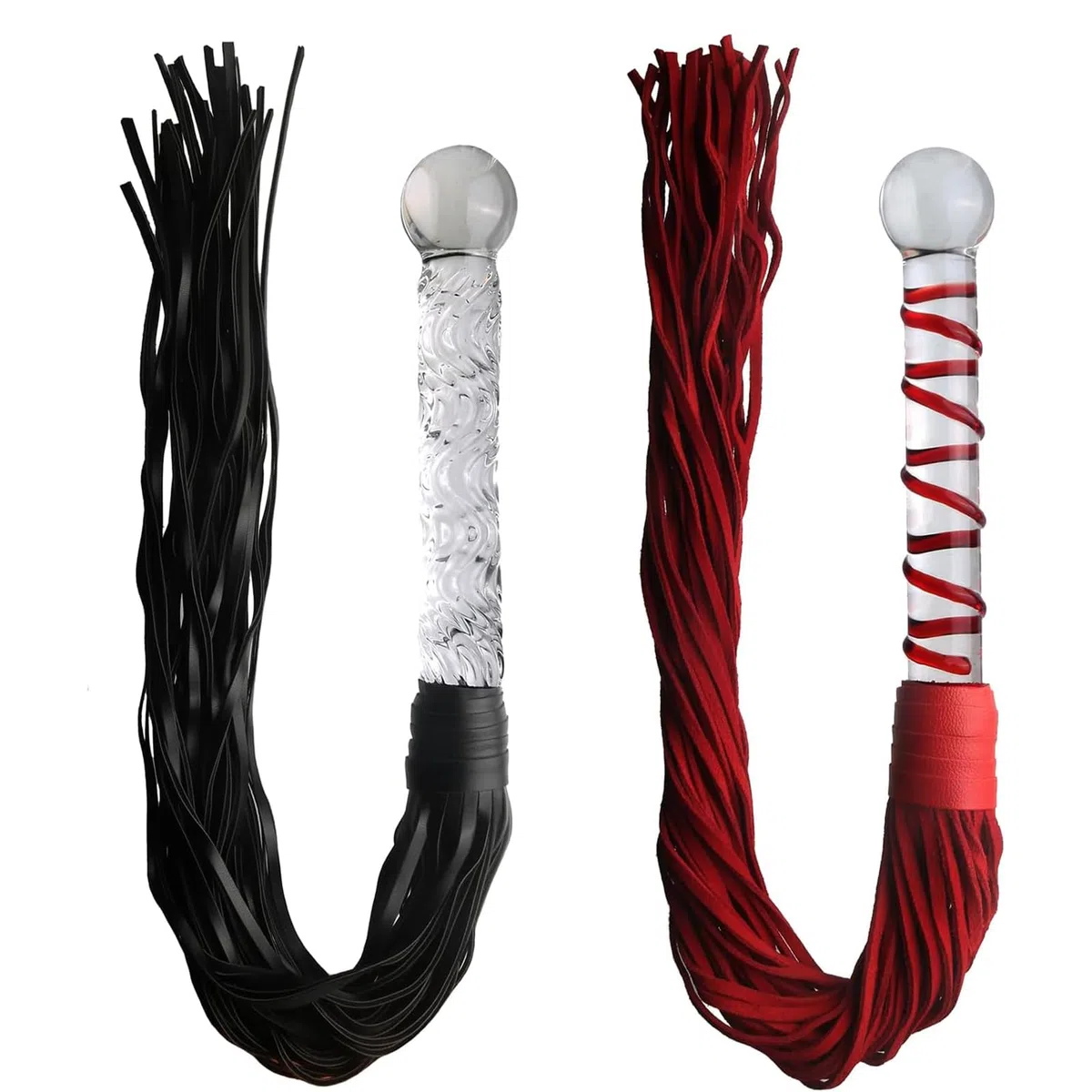 Gode ​​anal en verre BDSM avec long fouet, plug anal en verre, vagin, gode anal, jouet sexuel for couples hommes et femmes(Rot)