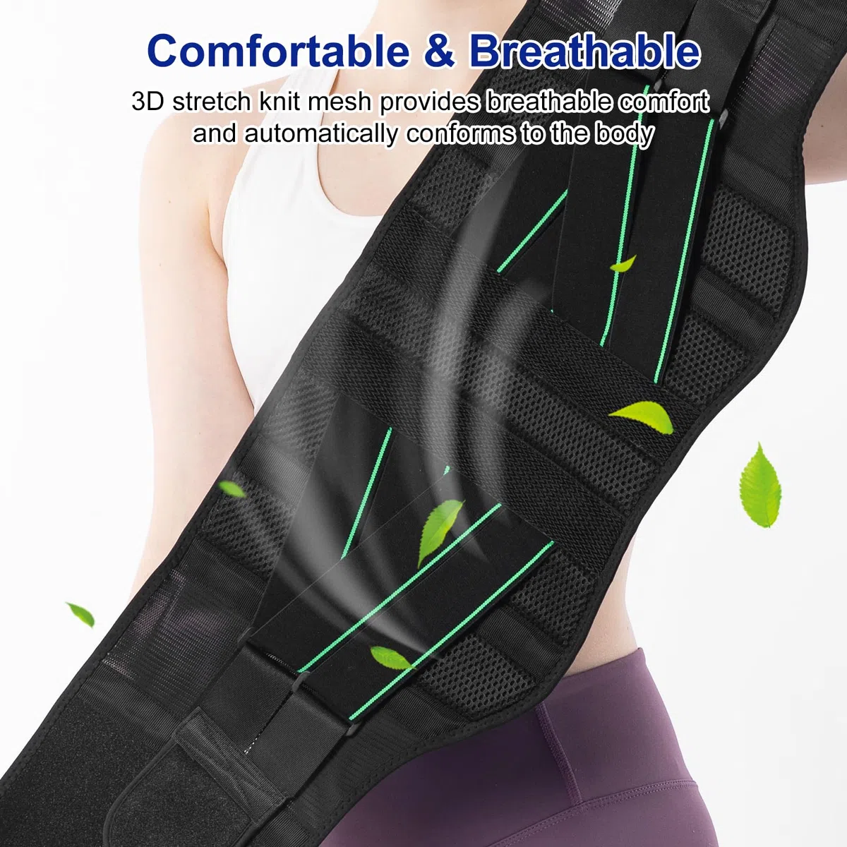 Ceinture Lombaire Homme Femme, Ceinture Dorsale de Soutien - Avec 6 Baleines de Soutien & Réglable, Confortable et Respirante - Ceinture pour le Dos pour Soulager les Maux de Dos (XL)