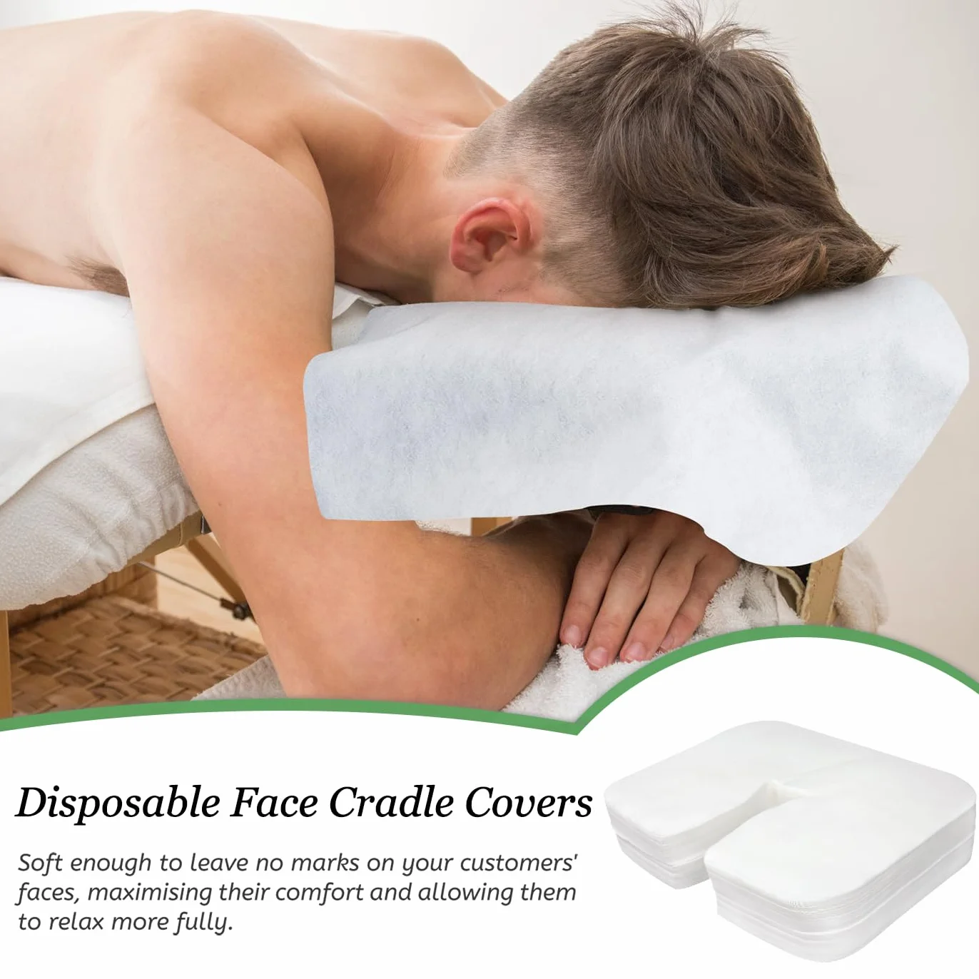 100pcs Protege Têtière pour Table de Massage, 36 x 27cm Coussin Jetable pour I'appui-tête de la Table de Massage Serviettes Jetables pour Fente Nasale