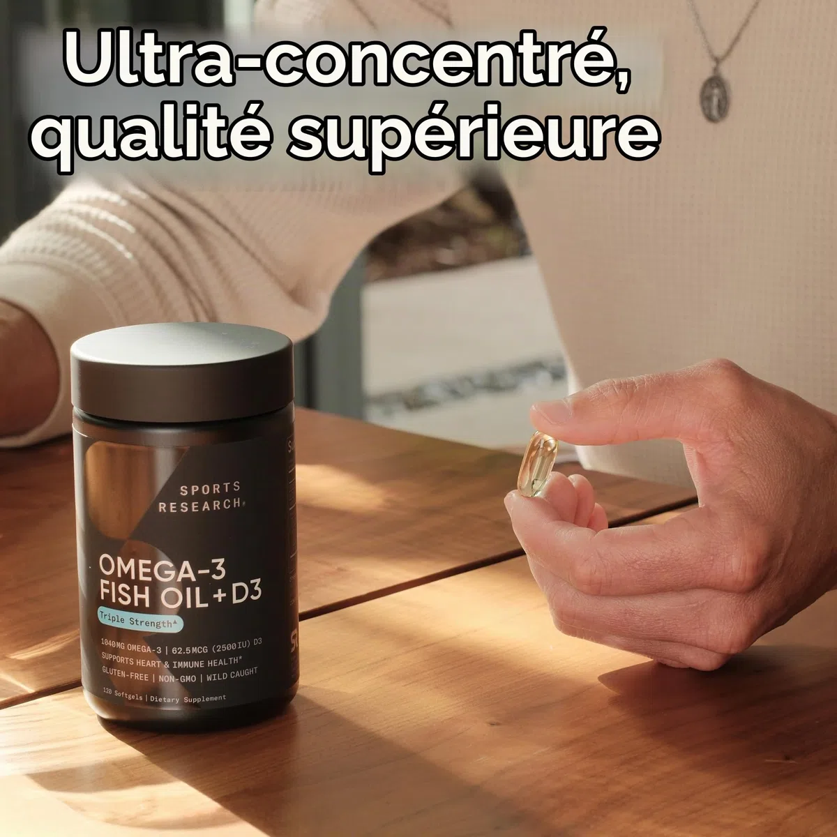 Sports Research Triple Strength Omega-3 from Wild Alaska Pollock with Vitamin D3 2500ius2-in-1 Vitamin D & Omega DHA Fish O