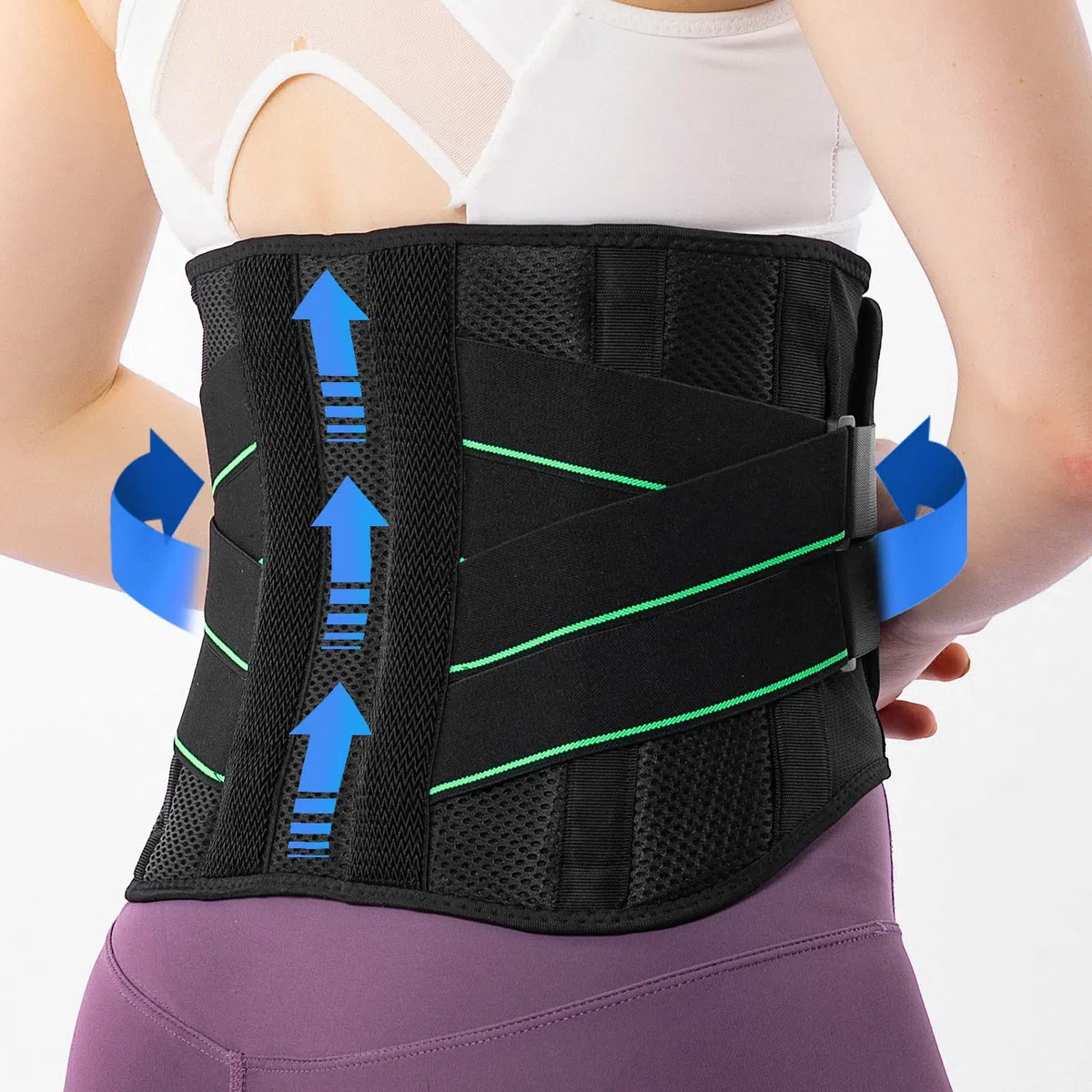 Ceinture Lombaire Homme Femme, Ceinture Dorsale de Soutien - Avec 6 Baleines de Soutien & Réglable, Confortable et Respirante - Ceinture pour le Dos pour Soulager les Maux de Dos (XL)