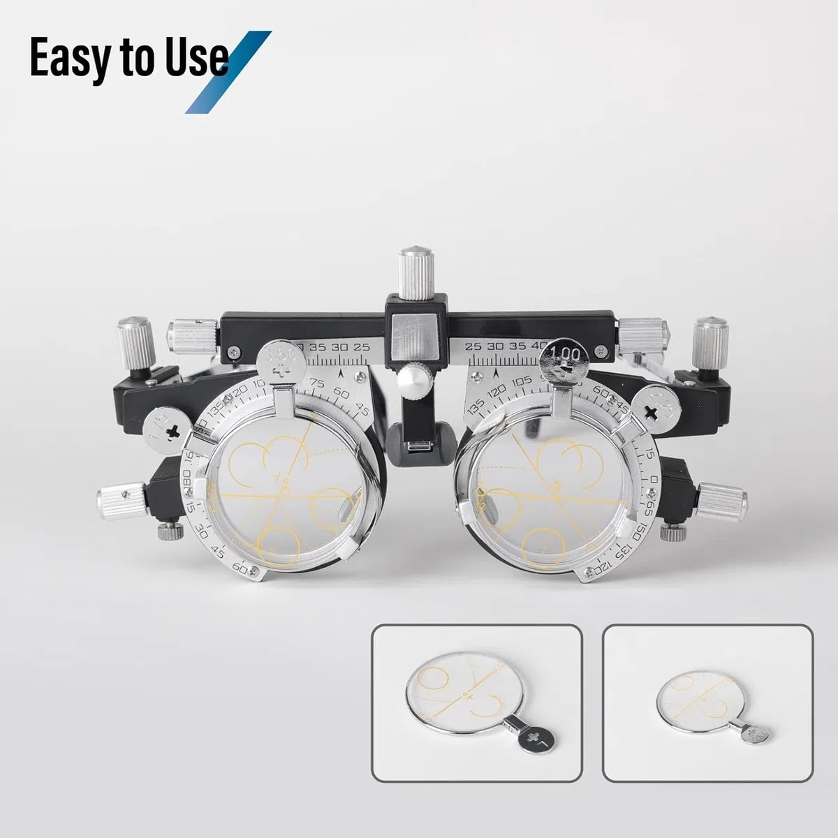 Lot de 22 lentilles d'essai optiques, lentilles progressives pour test d'acuité visuelle, verre optique de 36 mm, avec boîte de rangement en aluminium