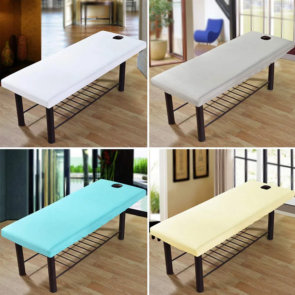 Housse de lit de massage, drap de table de massage, enveloppe tout-en-un à bord élastique professionnelle, housse de canapé de massage SPA pour la beauté avec trou pour le visage