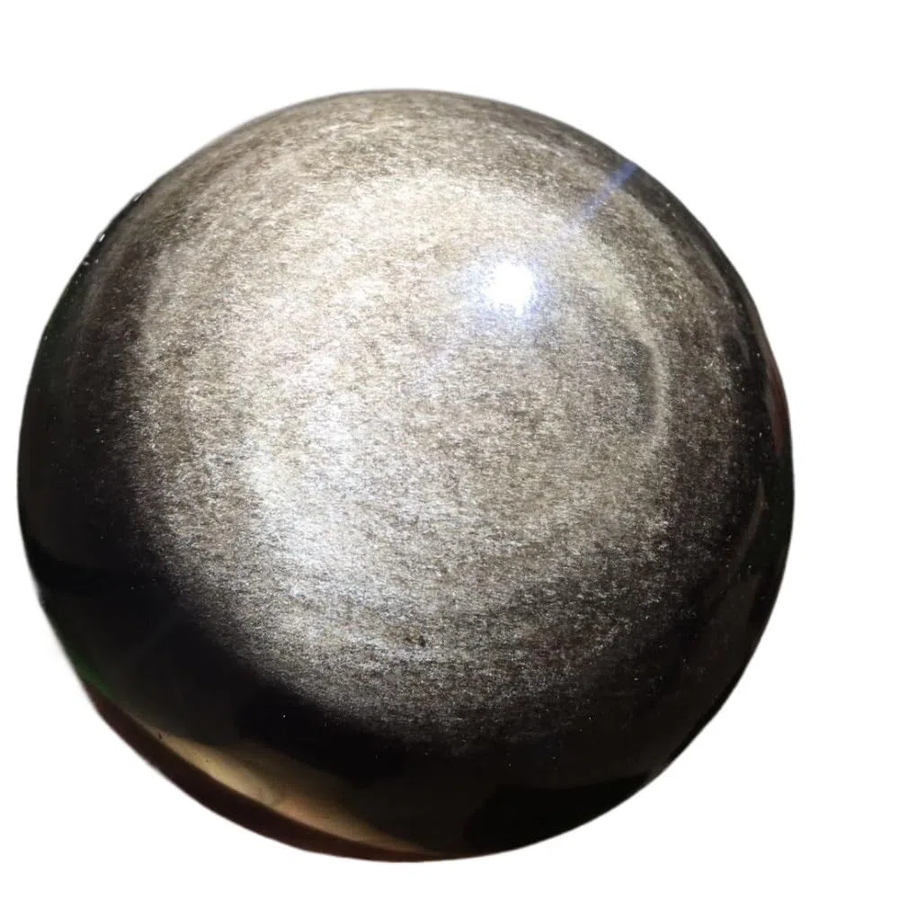 1pc 1500-1600g Silver Sheen Obsidian Sphere Crystal Ball