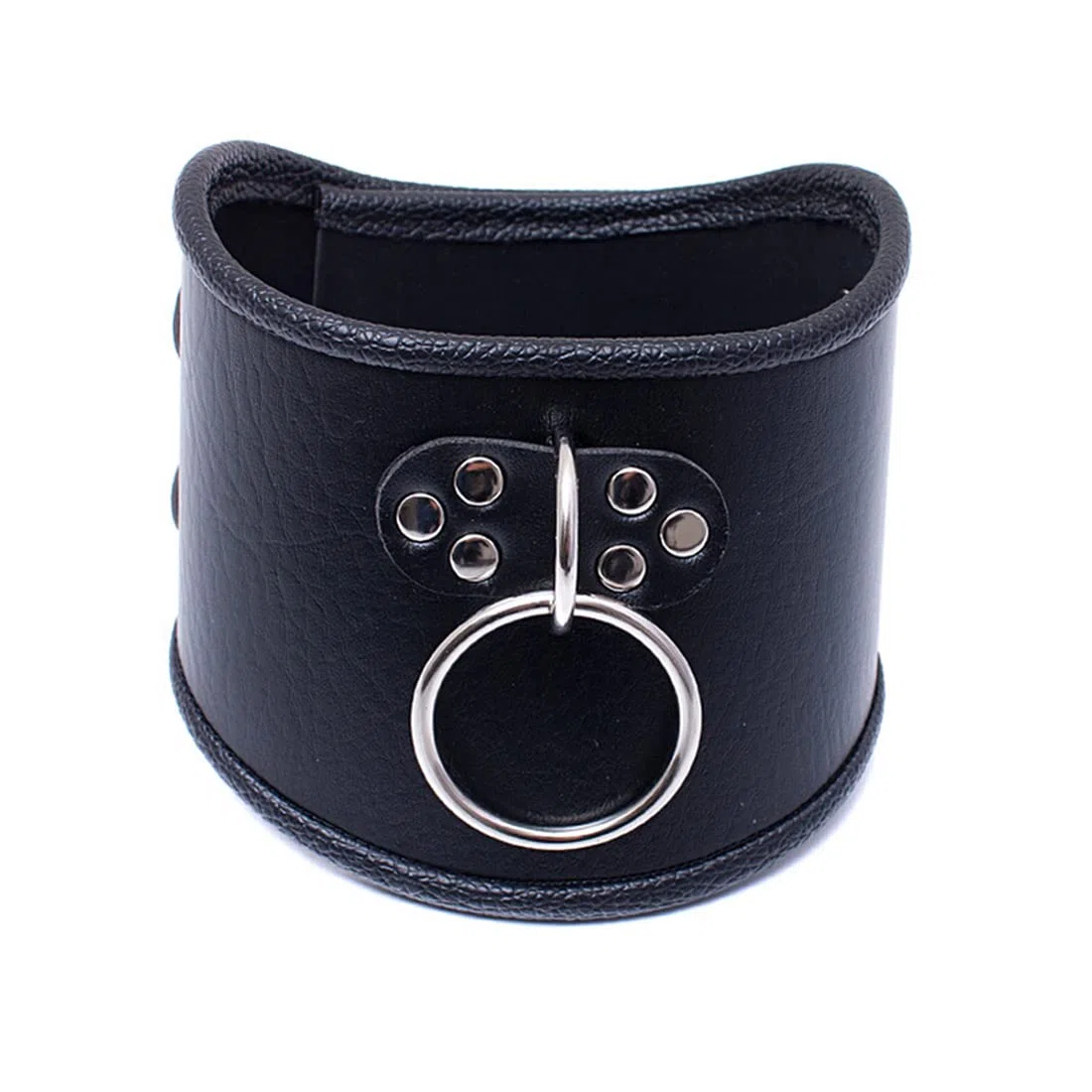 Collier ras du cou réglable en cuir avec double ceinture
