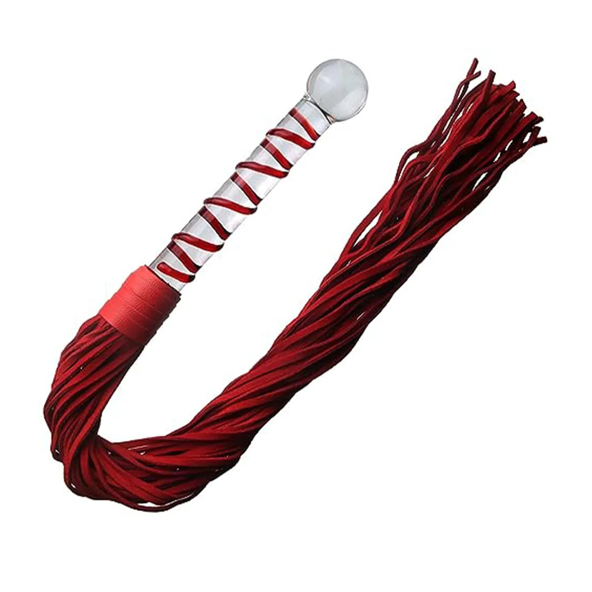 Gode ​​anal en verre BDSM avec long fouet, plug anal en verre, vagin, gode anal, jouet sexuel for couples hommes et femmes(Rot)