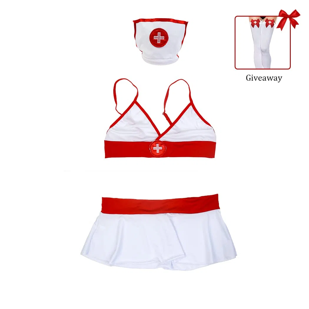 JFAN VêTements d'InfirmièRe Lingerie Tenue Ecoliere Tenue Femme Coquine Mini Jupe Bas Soie Cadeaux d'Habillage Pour Les FêTes