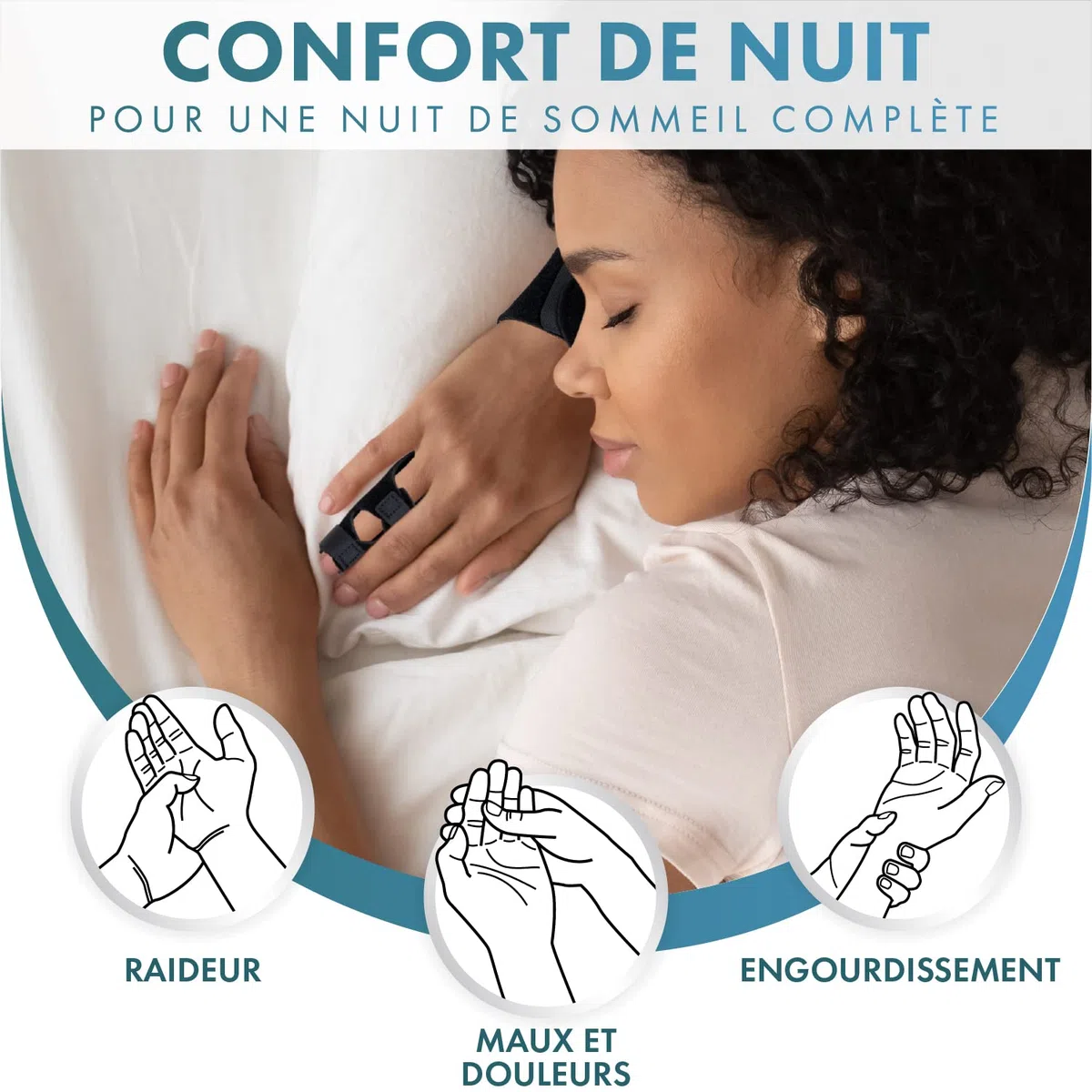Actesso Attelle de Doigt Améliorée – Soulagement pour Majeur, Annulaire et Index – Idéal pour Doigt à Ressaut, Doigt en Maillet, Arthrite et Entorses (Taille Unique, Noir)