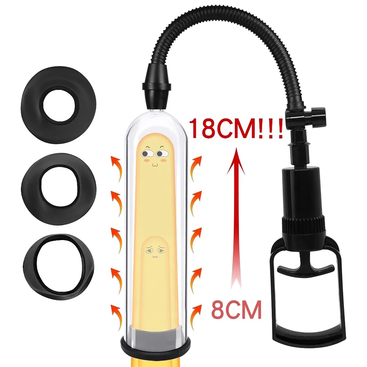Pompes a penis avec levier manuel Vide Penies Pump sextoys avec 3 gaines de paille pour l'agrandissement du penis Erection Penis pump Masturbiere pour hommes, couple