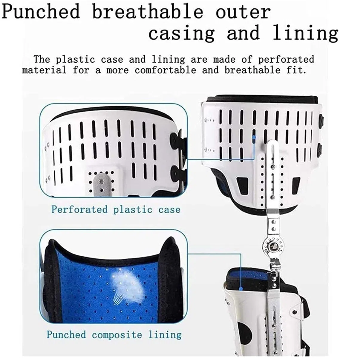 Orthèse de Fixation du Pied Réutilisable, Articulation Hanche Genou Cheville Pied Brace Support pour Cuisse Jambe Fracture Pied et Orthèses des Membres Inférieurs Genou Cheville