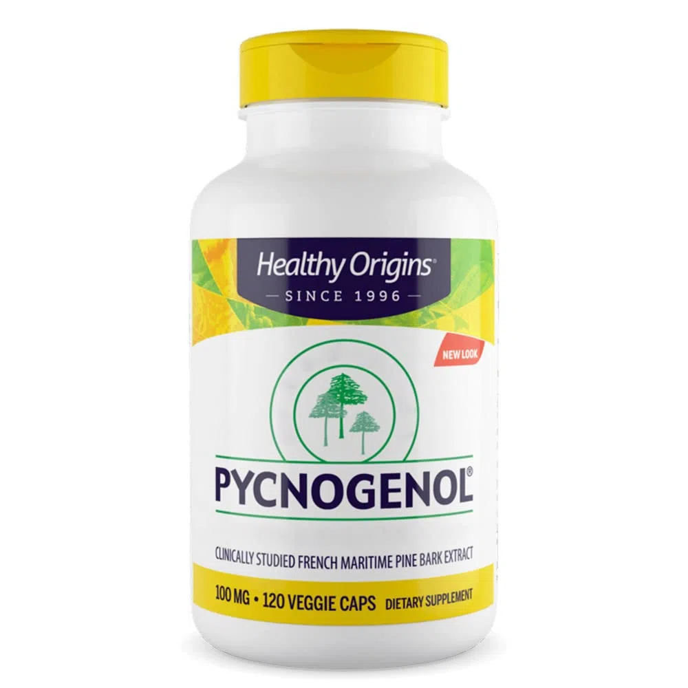 Healthy Origins, Pycnogenol, 100mg, Extrait d'Écorce de Pin avec Procyanidines, 120 Capsules végétaliennes, Sans Soja, Sans Gluten, Végétarien, Sans OGM