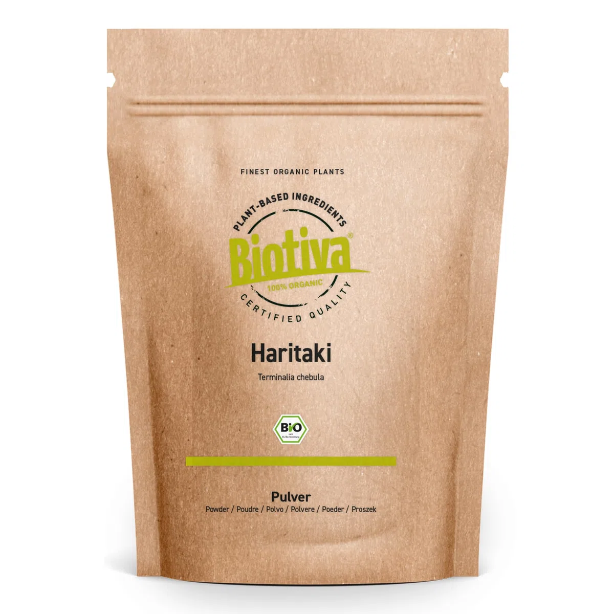 Haritaki DE-ÖKO-005 Poudre bio 200 g – 100 % pure et naturelle issue de l'agriculture biologique contrôlée – Superaliment ayurvédique Biotiva
