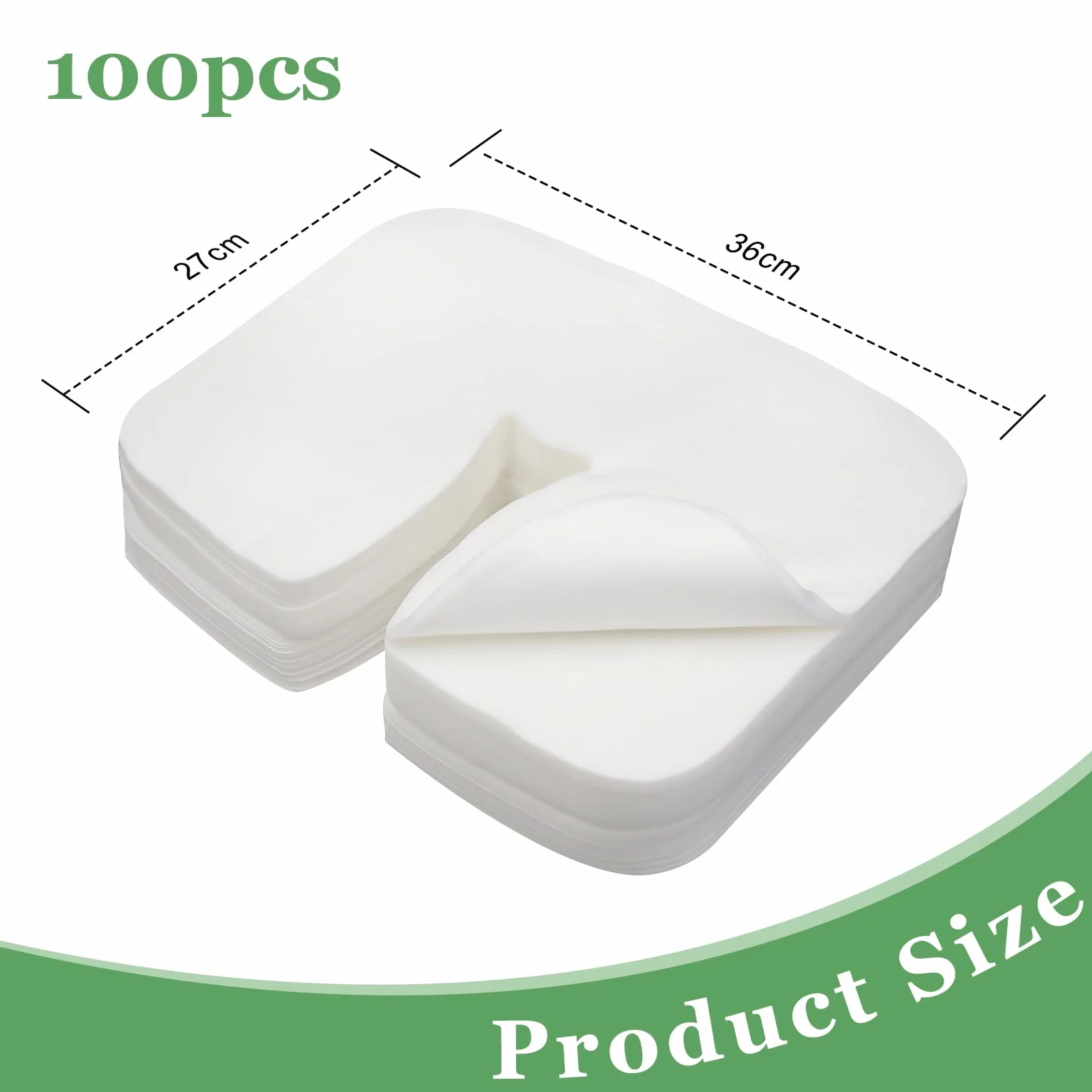 100pcs Protege Têtière pour Table de Massage, 36 x 27cm Coussin Jetable pour I'appui-tête de la Table de Massage Serviettes Jetables pour Fente Nasale