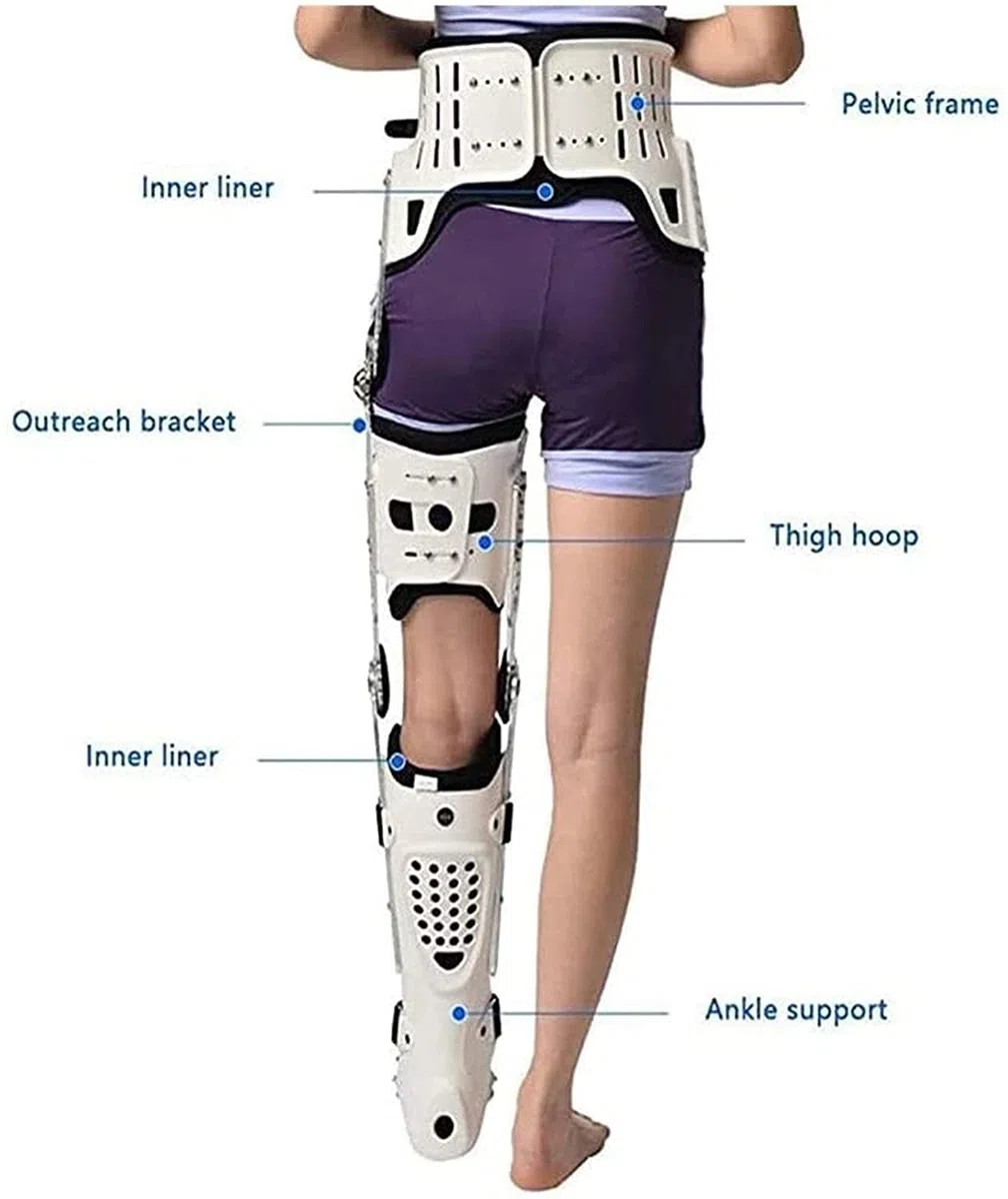 Attelle, Hanche, Genou, Cheville, orthèse de Pied, Fracture de la Jambe, Marche de la Hanche fixée avec des Bottes de Marche, Support de Chirurgie du Genou (Gauche M) (Gauche L)