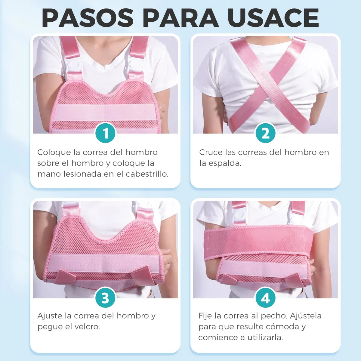 Élingue de bras enfants Écharpe d'immobilisation pour bras et épaule en abduction pour enfants, Support pour clavicule, poignet, coude (Rose, Taille XS)