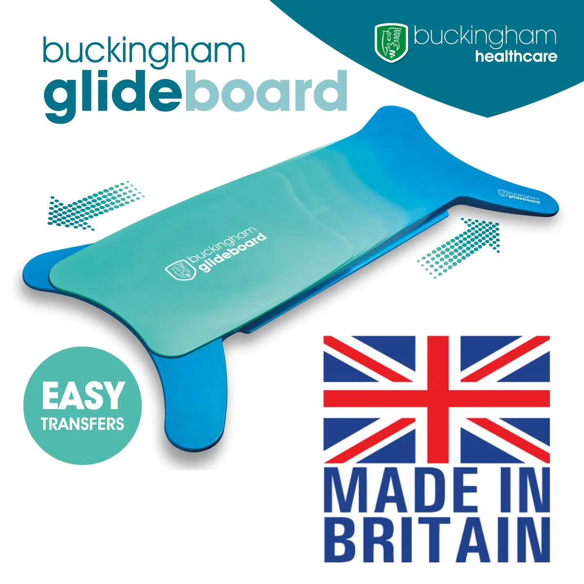 Buckingham Planche de transfert Glideboard pour fauteuil roulant - Accessoires pour fauteuil roulant - Aide à la mobilité pour personnes âgées et handicapées - Aide à la mobilité pour la maison, le