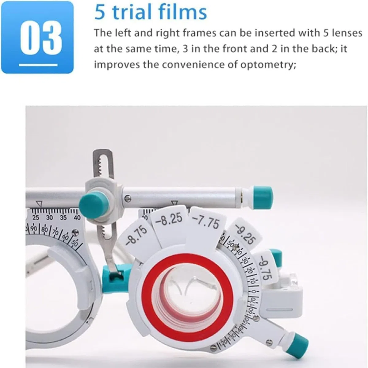 Opticien d'optométrie de lunettes,cadre d'essai optique,cadre d'essai optique universel PD 48-80 mm,lentille de test d'optométrie ultralégère,oculaire de test optique en titane pour opticien de test