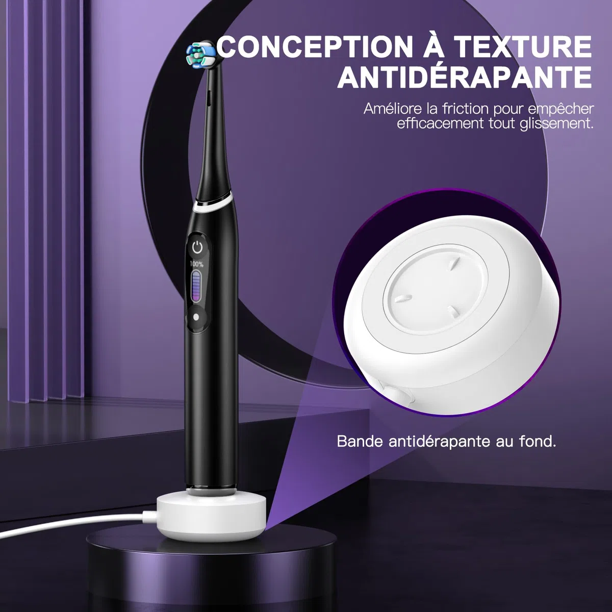 Chargeur Magnétique pour Oral B Brosse à dent Électrique iO7 iO8 iO9, la Base de Chargement la Station de Charge Modèle 3768 Compatible avec Oral B IO Séries 7 Séries 8 Séries 9, 1.2M Blanc