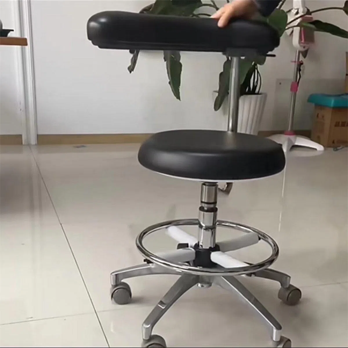 Fauteuil Dentaire Réglable avec Support Lombaire pour Dessin, Ordinateur, Hôpital, Clinique, Hygiène Dentaire, Maison,Rouge