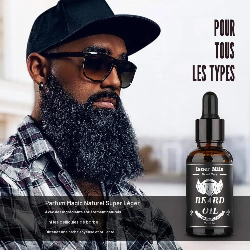 Huile à Barbe Ricin Barbe Originale Paquet De 2 Pour Hommes Soin De Barbe, Idéal Pour La Croissance, Adoucir, Hydrater, Renforcer et Entretien - 100% D'Ingrédients Naturels Purs 1